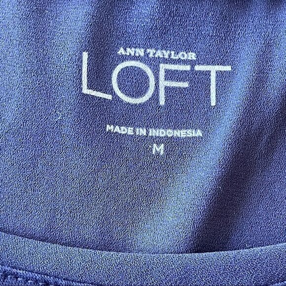 Loft Mixed Media Navy Raised Polka Dot Short Sleeve Tee-Shirt - Medium - Picture 4 of 10